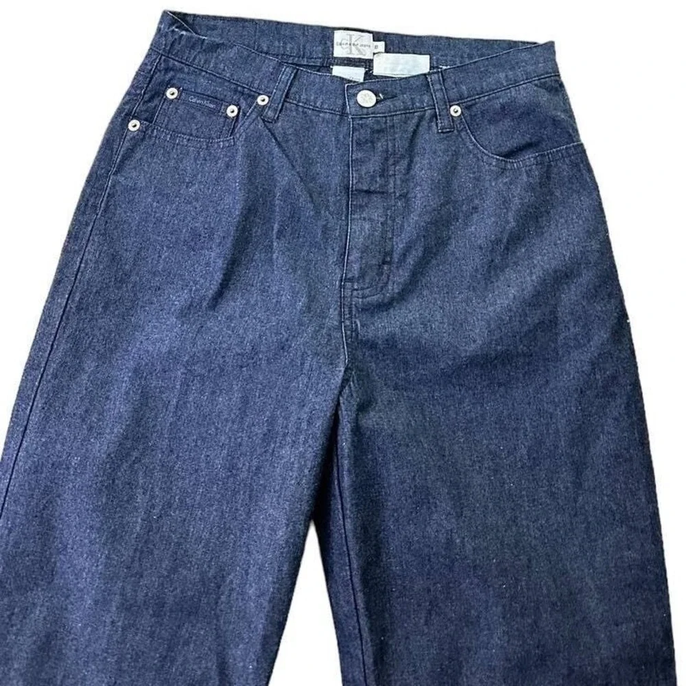 Vintage Calvin Klein Women's SZ‎ 8 NWT Deep Indigo Side Vent Ankle Jeans READ